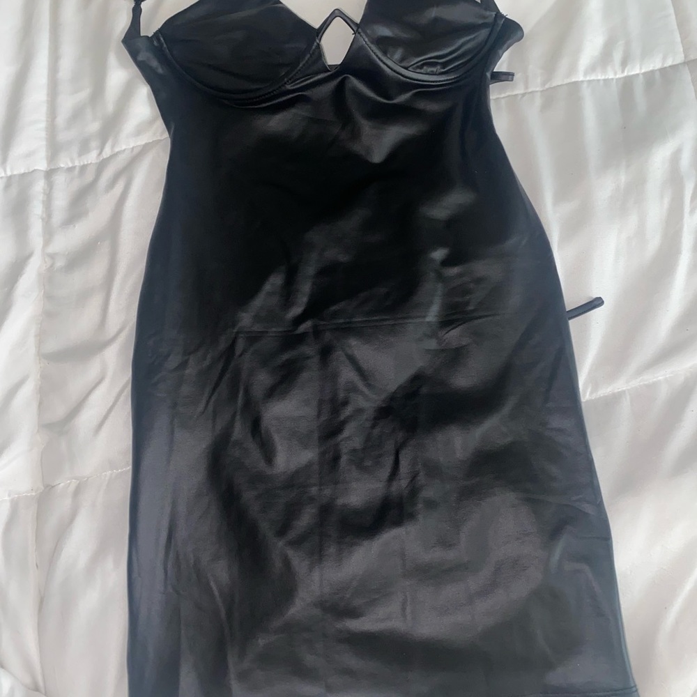 Fashion Nova Black leather dress